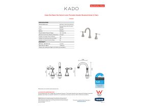 Specification Sheet - Kado Era Basin Set Swivel Lever Porcelain Handle Brushed Nickel (5 Star)