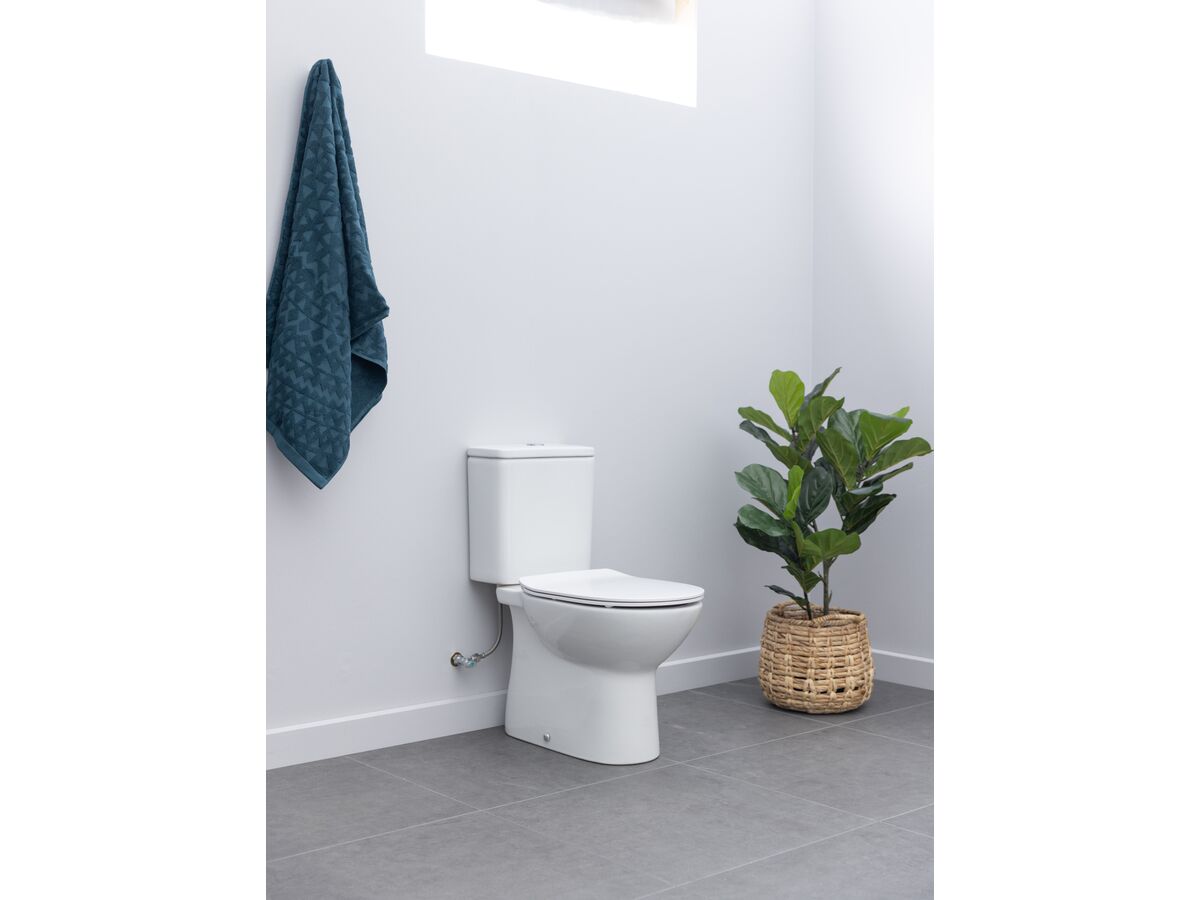 Roca Debba Rimless Close Coupled S Trap Bottom Inlet Toilet Suite (4