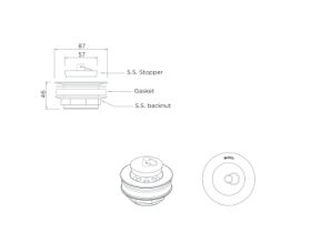 Britex Stainless Steel Waste Outlet 50mm