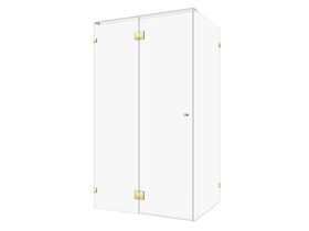 Hero - Kado Lux Frameless Enclosure with Wall Clips 1200 x 900mm Brushed Brass