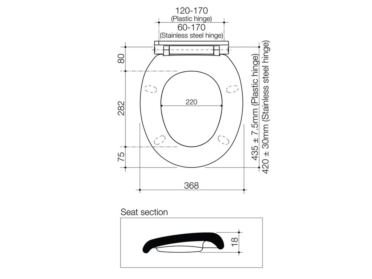 Caroma Trident Snap On Toilet Seat White from Reece