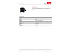 Specification Sheet - Danfoss SC12D Compressor 104L2684