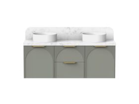 ADP Archie by Alisa & Lysandra Door/Drawer Vanity Unit Double Bowl 1350 Cherry Pie