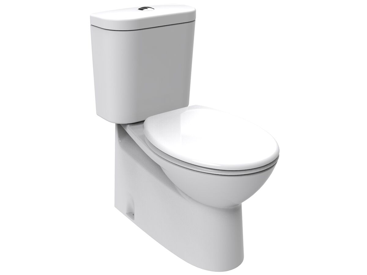 Porcher Studio Close Coupled Back to Wall Back Inlet Toilet Suite with Soft Close Seat White