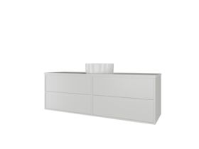 Kado Aspect Wall Hung Vanity Unit 1500mm Single Bowl 4 Drawer Corian 20mm Top
