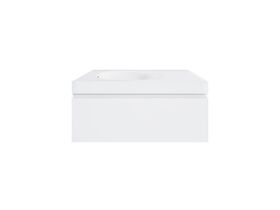 Kado Lussi 900mm Wall Hung Vanity Unit with One Soft Close Drawer Satin White Painted Finish