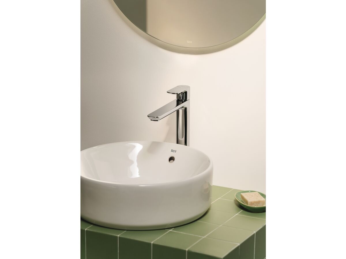 Roca The Gap Round Above Counter Basin 390mm With Overflow White