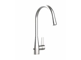 Memo Sia Sensor Gooseneck Sink Mixer Tap Dual Function Right Hand Lever Brushed Chrome (4 Star)