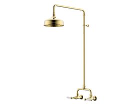 Milli Monument Edit Exposed Shower Set Lever Porcelain Handles Brass Gold (3 Star)