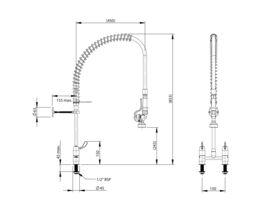 Enware Pre Rinse Hob Exposed Mixer Tap Chrome (6 Star)