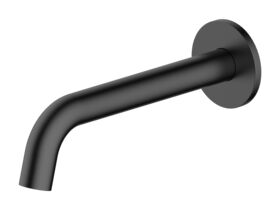 Mizu Drift Wall Basin/Bath Outlet Curve Spout 200 Matte Black (6 Star)