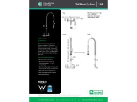 Specification Sheet - Exposed Breech Wall Mount Pre Rinse Unit with Spreaders Complete