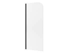Hero - Kado Lux Frameless Curved Left Fluted Panel with Channel 900mm Matte Black
