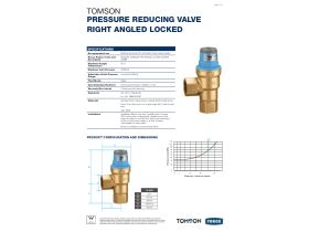 Technical Guide - Tomson Pressure Reducing Valve Right Angle Locked 500kPa 20mm