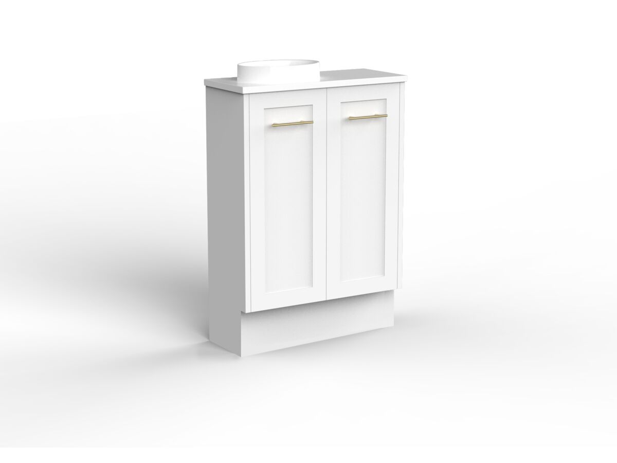 Kado Lux Petite Vanity Unit Floor Mount 600 Left Bowl (Basin Included)