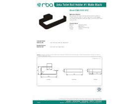 Specification Sheet - Aska Toilet Roll Holder number 1 Matte Black