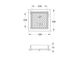 Cast Iron Meter Box (Fire) Hinged 255mm x 250mm
