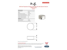 Specification Sheet - Milli Pure Progressive Top Mount Hob Mixer with Diamond Textured Handle Chrome
