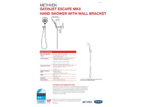 Technical Guide - Satinjet Escape MK2 Handshower with Wall Bracket White (3 Star)