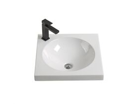 Kado Lux Square Semi inset Basin 1 Taphole White