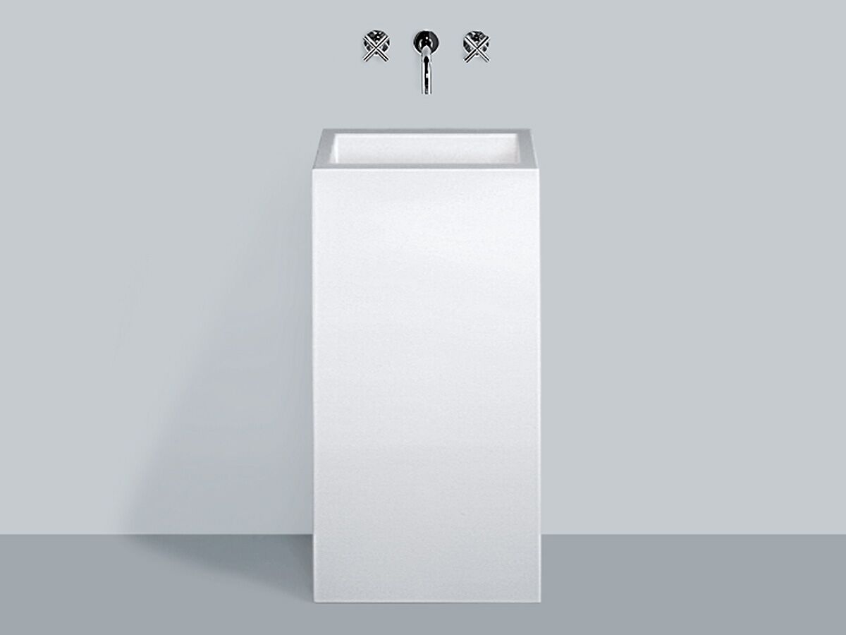 Alape WT Square Freestanding Basin with Square Bowl and Fixing Kit 450mm White