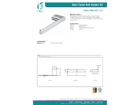 Specification Sheet - Oken Single Toilet Roll Holder 165mm Chrome