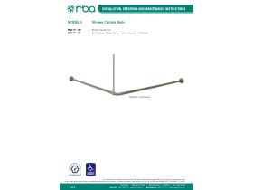 Installation Instructions - RBA Shower Curtain Rail 90 Degree with Curtain and Hooks 1635mm x 1500mm Stainless Steel