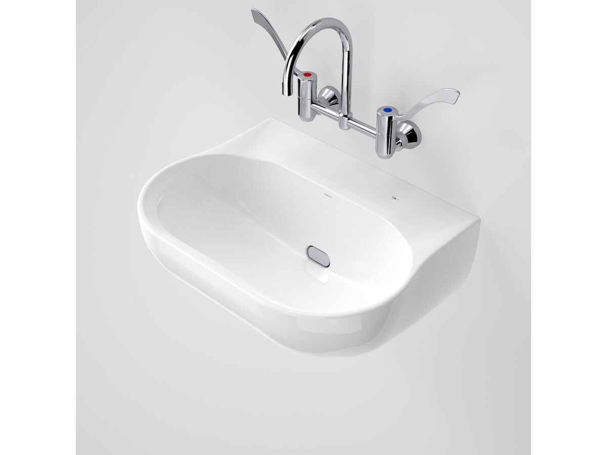 Caroma Clinic Wall Basin without Overflow No Taphole 600mm White