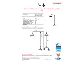 Specification Sheet - Milli Monument Edit Exposed Shower Set Lever Porcelain Handles Matte Black (3 Star)