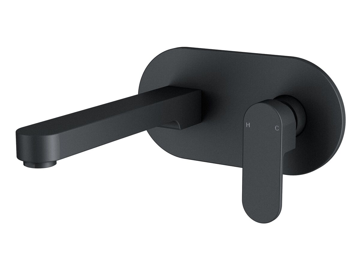 Mizu Soothe Wall Bath Mixer Set 200mm Matte Black from Reece