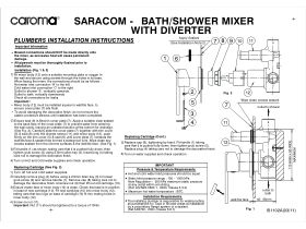 Installation Instructions - Caroma Saracom Bath - Shower Mixer Tap with Diverter Chrome