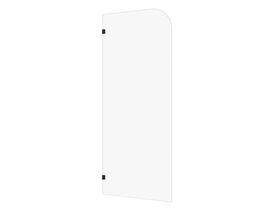 Hero - Kado Lux Frameless Curved Panel with Wall Clips Clear Glass 900mm Matte Black