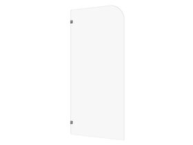 Hero - Kado Lux Frameless Curved Panel with Wall Clips Clear Glass 1000mm Brushed Gunmetal