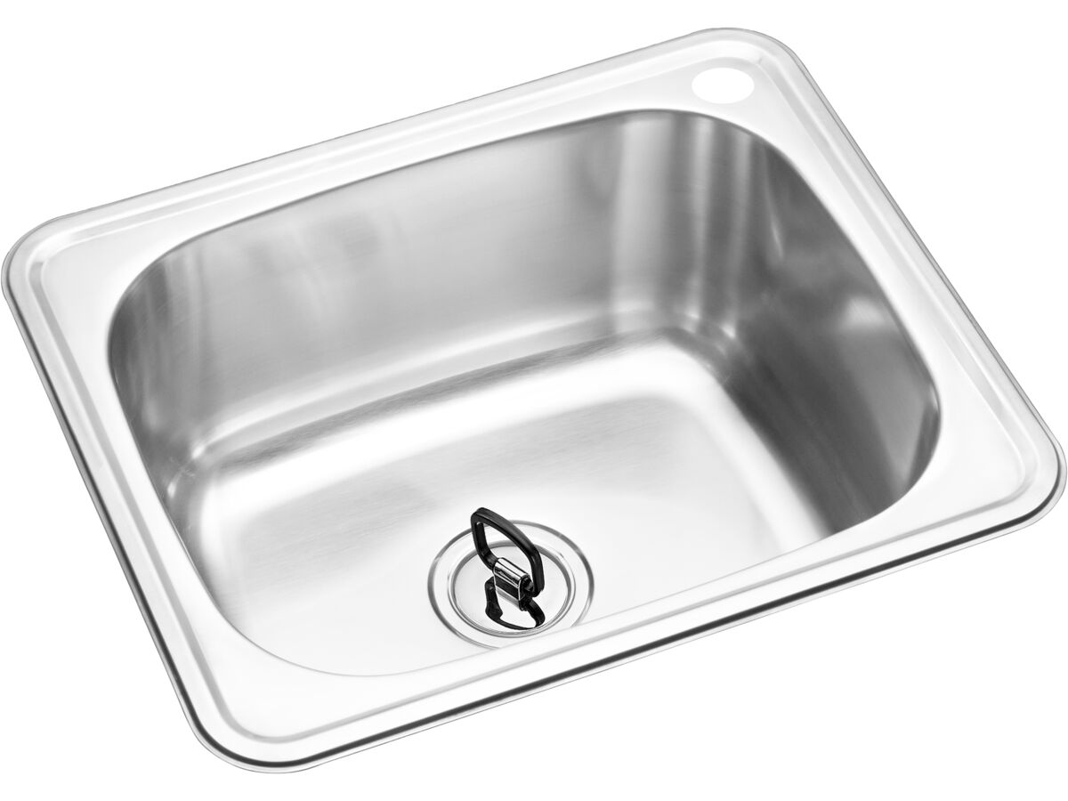 Posh Solus Flat Rim Trough 45 Litres 1 Right Hand Taphole Stainless Steel