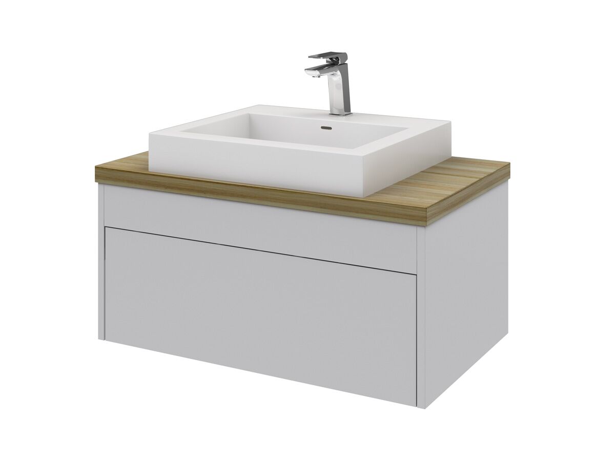 Acqua 750mm Wall Hung Vanity Unit Blackbutt Timber Top from Reece