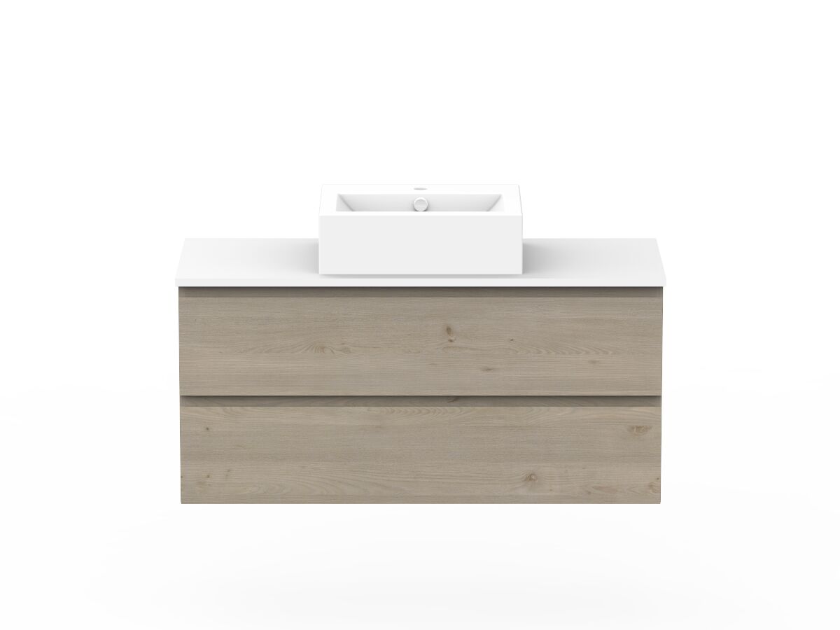 Posh Domaine 1200mm Wall Hung Twin Vanity Unit AllDrawer Single Bowl
