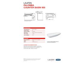 Technical Guide - LAUFEN Palomba Counter Basin 900x420mm No Taphole White