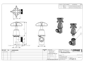 Enware Vandal Proof Right Angle Washing Machine Stop Capstan Handle 1/4 Turn Chrome