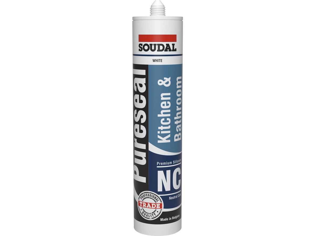 Soudal Pureseal Kitchen & Bathroom Neutral Silicone White 300g
