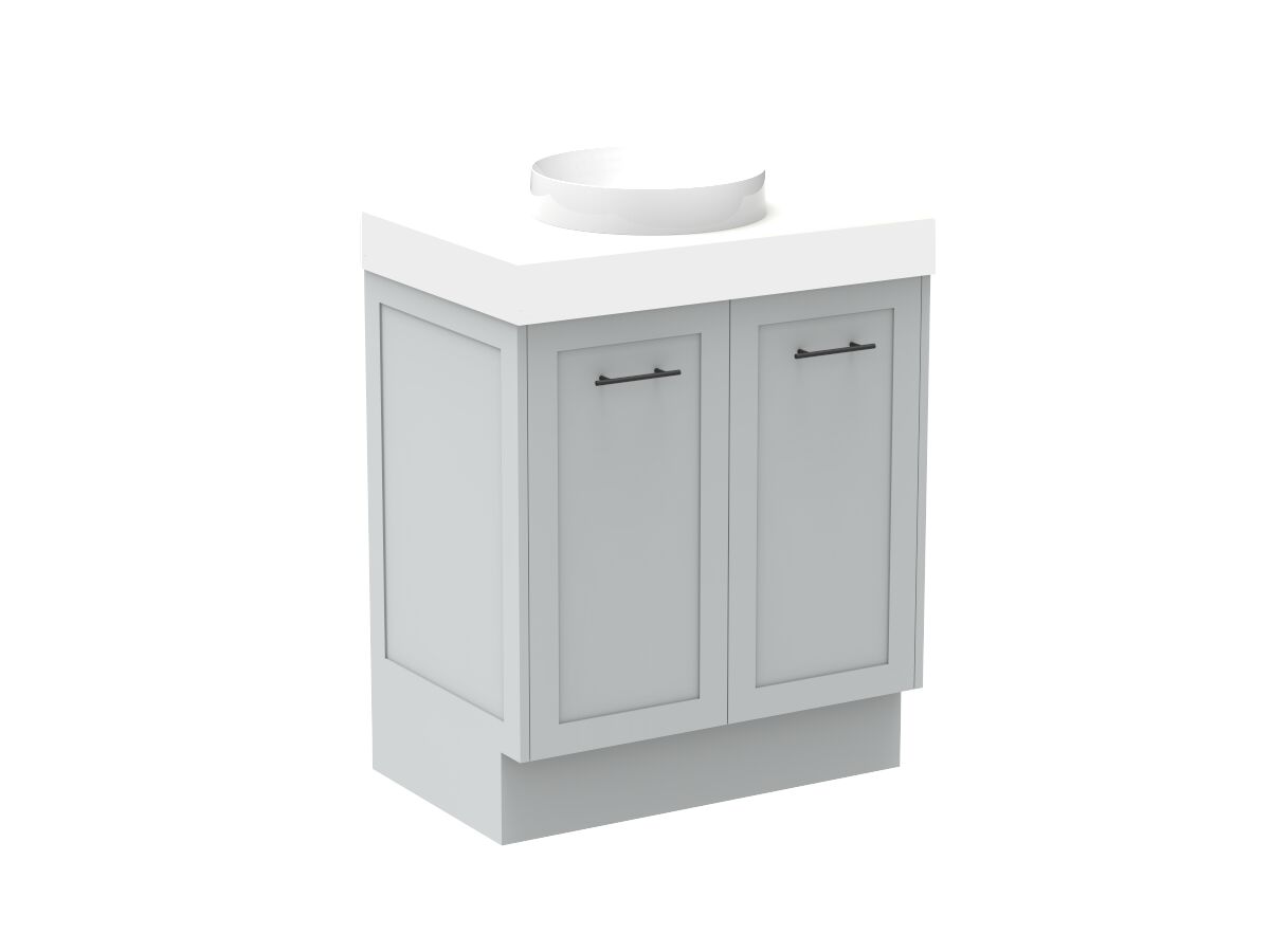 Kado Lux Door Vanity Unit 750 Floor Mount Centre Bowl Statement Top 2 Doors (No Basin)