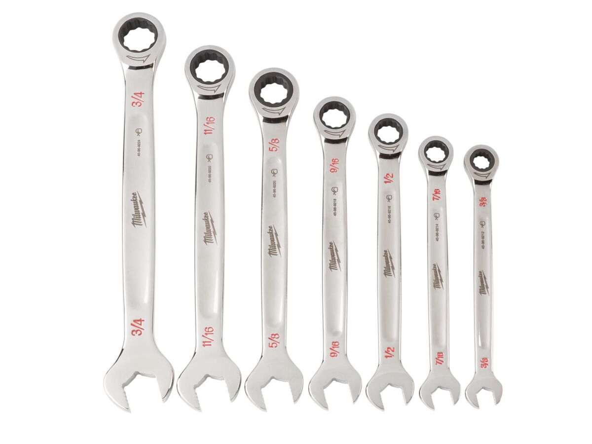Milwaukee 7pc Ratcheting Combination Wrench SAE