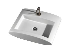 WHITE STONE Lavabo Full Above Counter Basin White