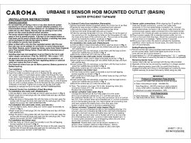 Installation Instructions - Caroma Urbane II Sensor Hob Mounted Outlet