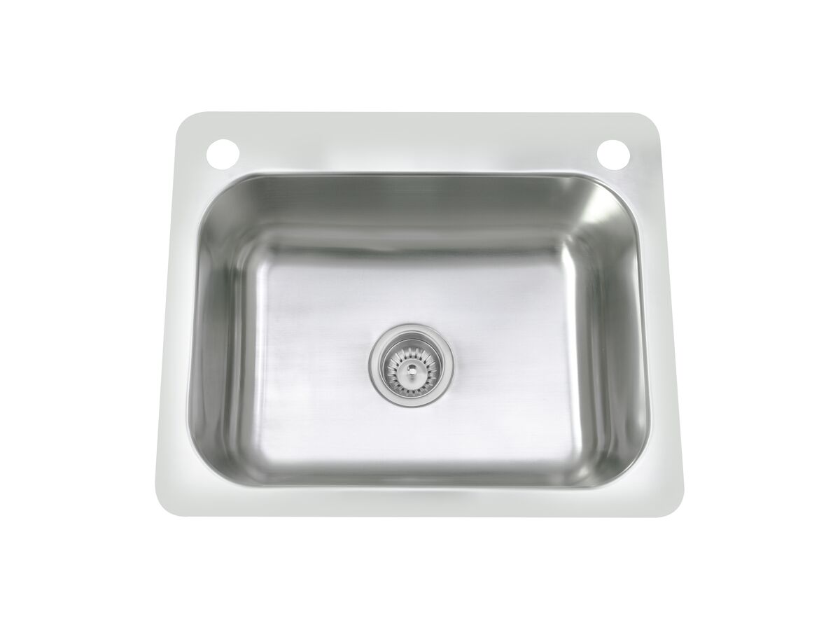 Posh Domaine Trough 45L with Bypass 2 Taphole Stainless Steel