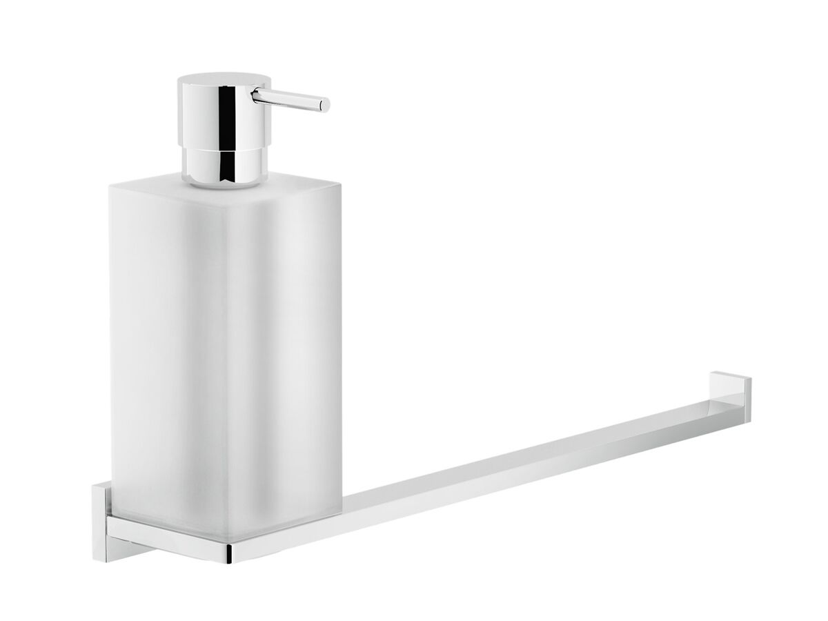 Solido Wall Mount Soap Dispenser with Towel Rail Chrome