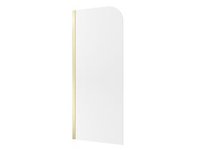 Hero - Kado Lux Frameless Curved Left Fluted Panel with Wall Channel 900mm Brushed Brass