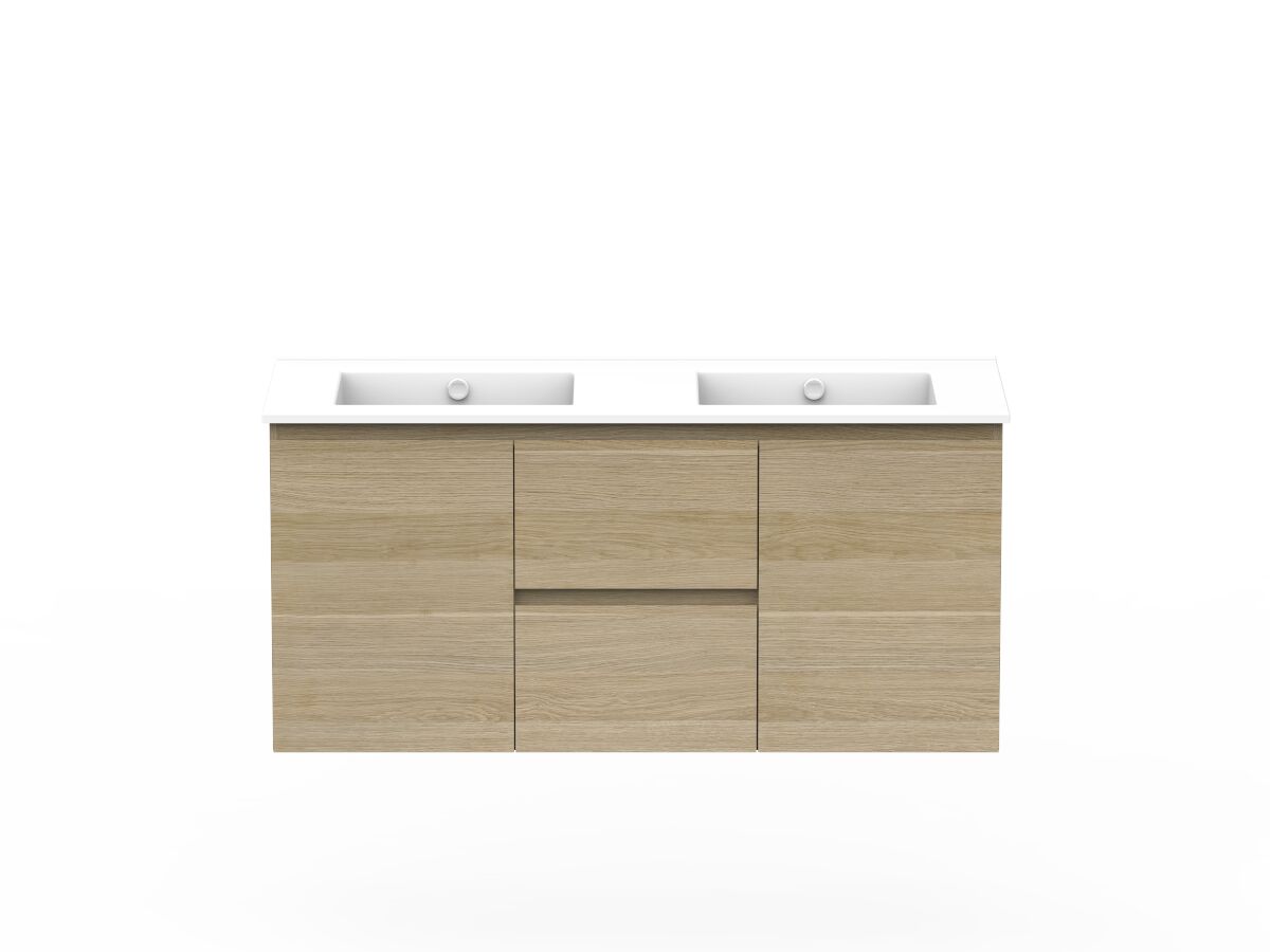 Posh Domaine Plus 1200mm Wall Hung Vanity Unit Conventional Double Bowl