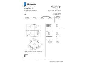 Technical Specifications - Tecumseh Compressor 2.5hp R22 MHBP TFH5531E TUBE
