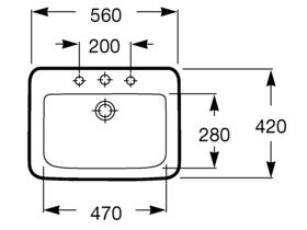Senso Square Semi Recessed Basin 560 1 Tap Hole White