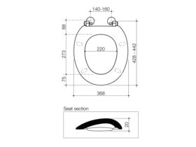 Caravelle Commerial Double Flap Toilet Seat S/S Hinge White